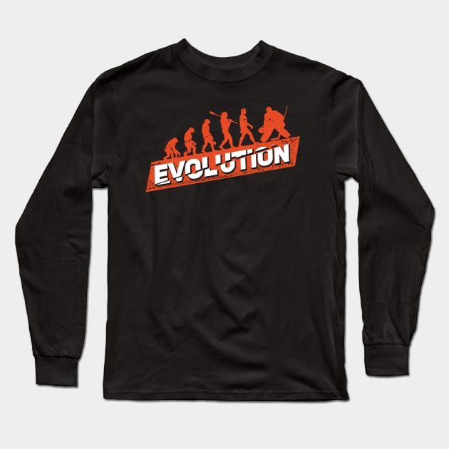 Ice Hockey Goalie Evolution Goaltender Gift Long Sleeve T-Shirt by Dolde08